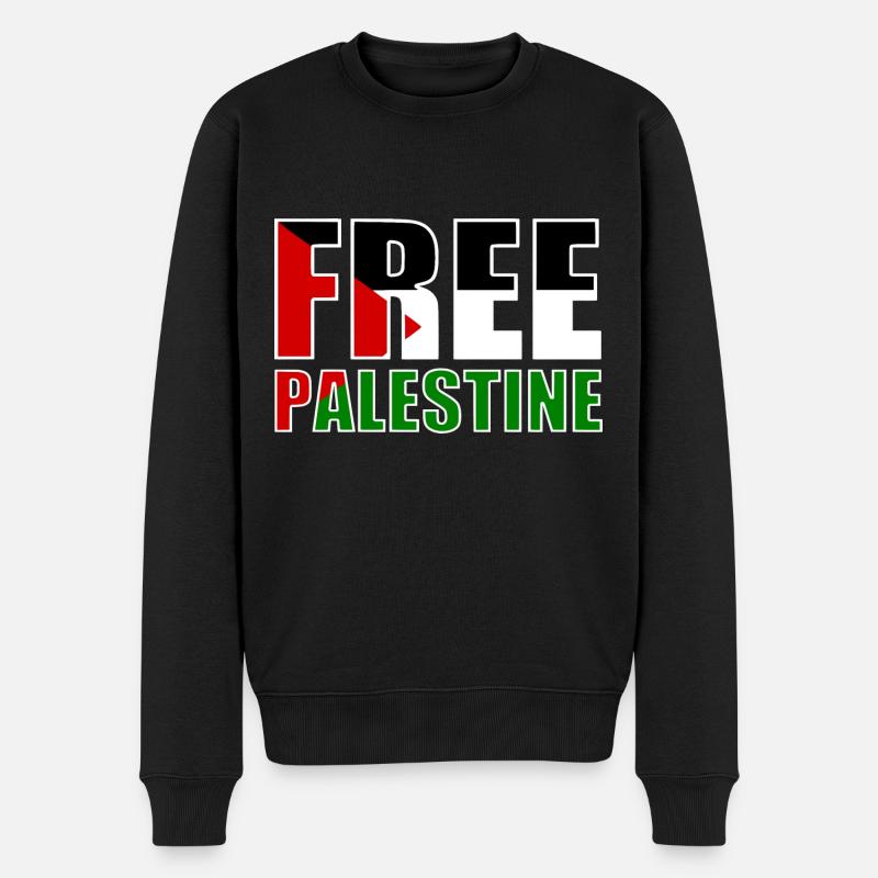 Free palestine - Männer Premium Bio Pullover - Schwarz
