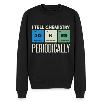 Ich erzähle Chemie-Witze - Männer Premium Bio Pullover - Schwarz - Vorne - Nico (187cm)