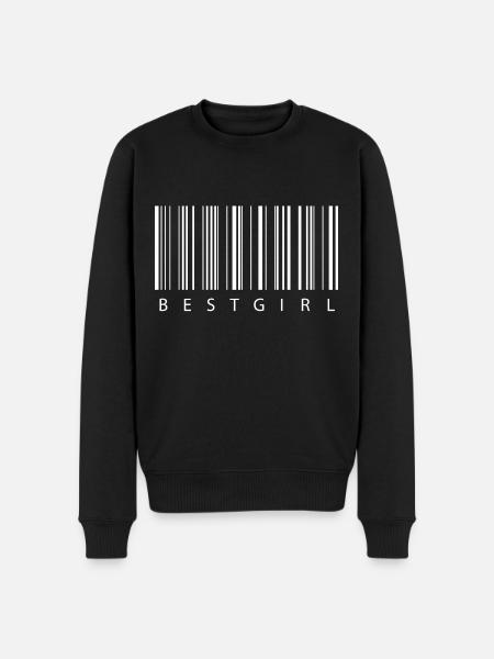 Bestgirl Barcode - best friend - Men's Premium Organic Jumper - black