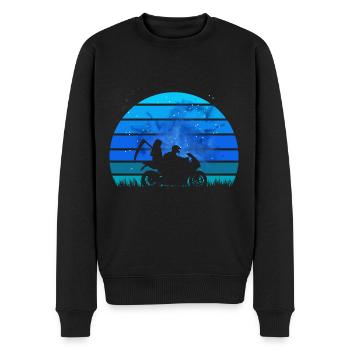 Motorrad Passion Death Starry Sunset Sensenmann - Männer Premium Bio Pullover - Schwarz - Vorne - Nico (187cm)