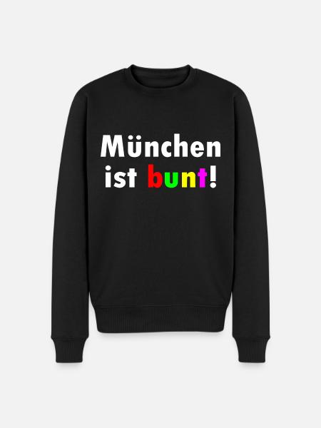 München ist bunt - Männer Premium Bio Pullover - Schwarz