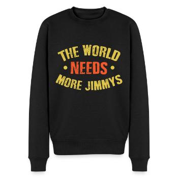 The World Needs More Jimmys - Men's Premium Organic Jumper - black - Front - Nico (187cm)