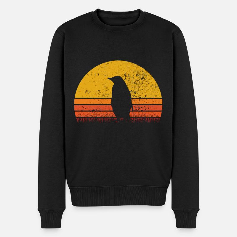 Pinguin Pinguine Tier Eis Vogel Retro Geschenk - Männer Premium Bio Pullover - Schwarz