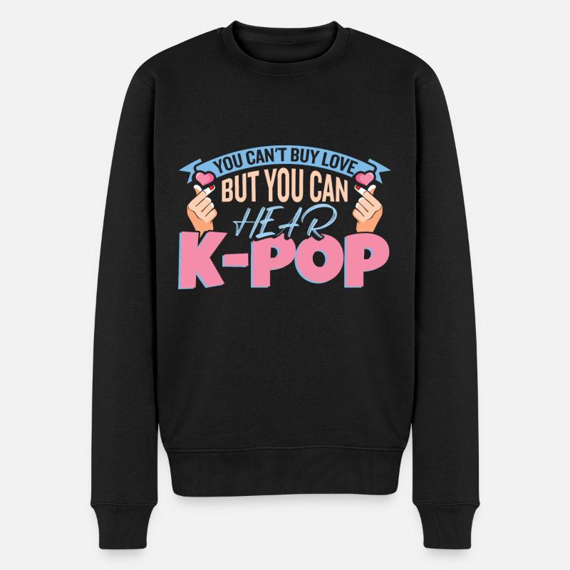 Kpop | Fingerherz | Anime-| Südkorea - Männer Premium Bio Pullover - Schwarz