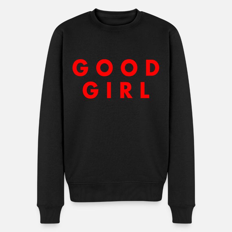 Good girl - Männer Premium Bio Pullover - Schwarz