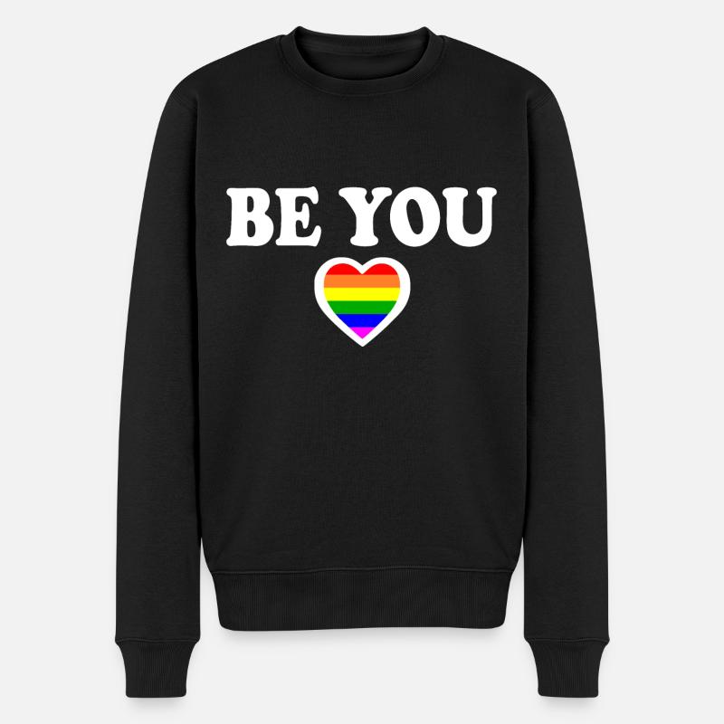 Be you - Männer Premium Bio Pullover - Schwarz