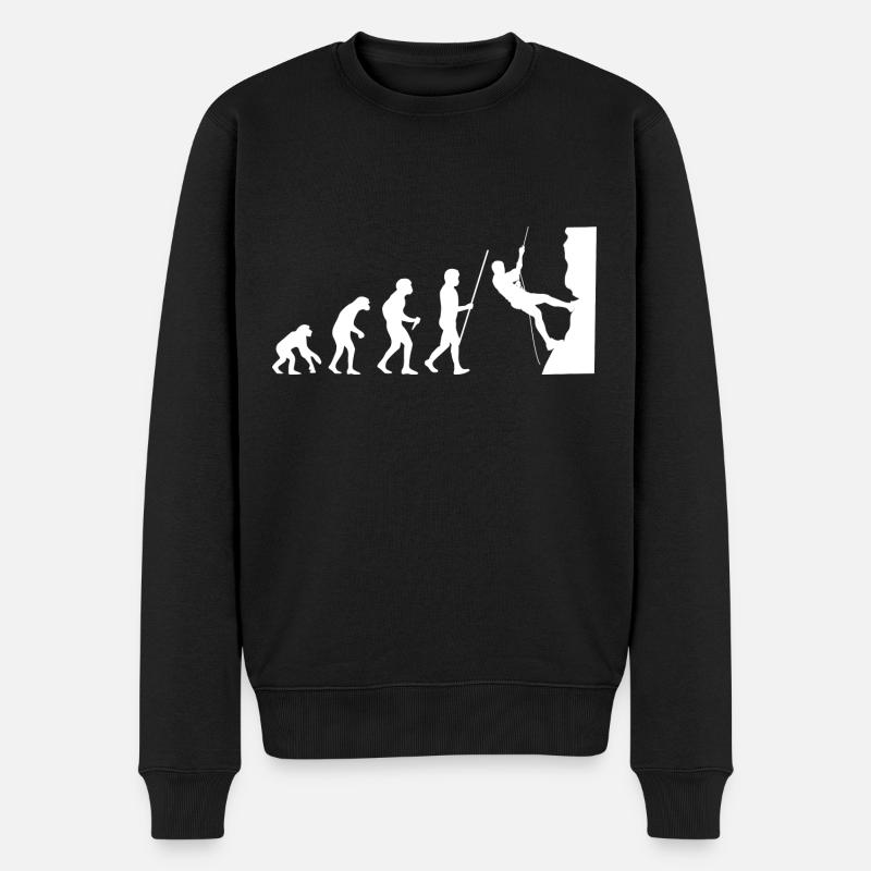 Klettern Evolution - Männer Premium Bio Pullover - Schwarz