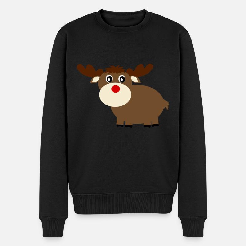 Rentier Elche cute Weihnachten lustige Geschenke - Männer Premium Bio Pullover - Schwarz