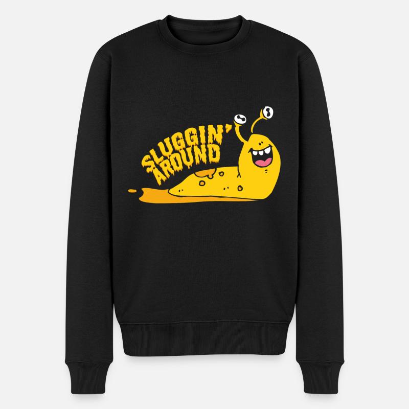 Sluggin um Bananenschnecke - Männer Premium Bio Pullover - Schwarz