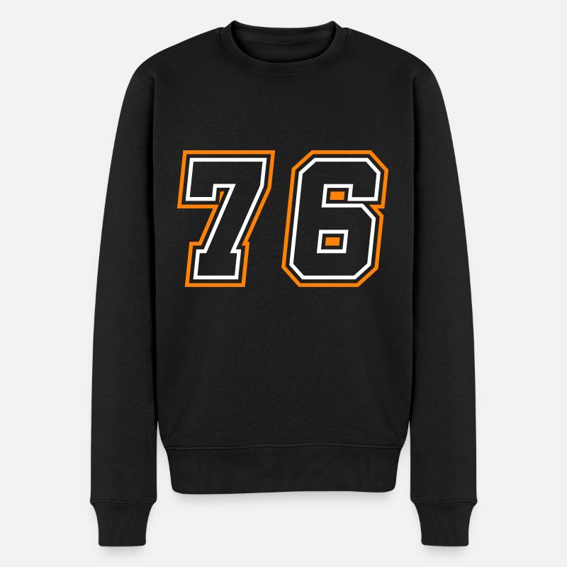 76 Zahl Symbol - Männer Premium Bio Pullover - Schwarz