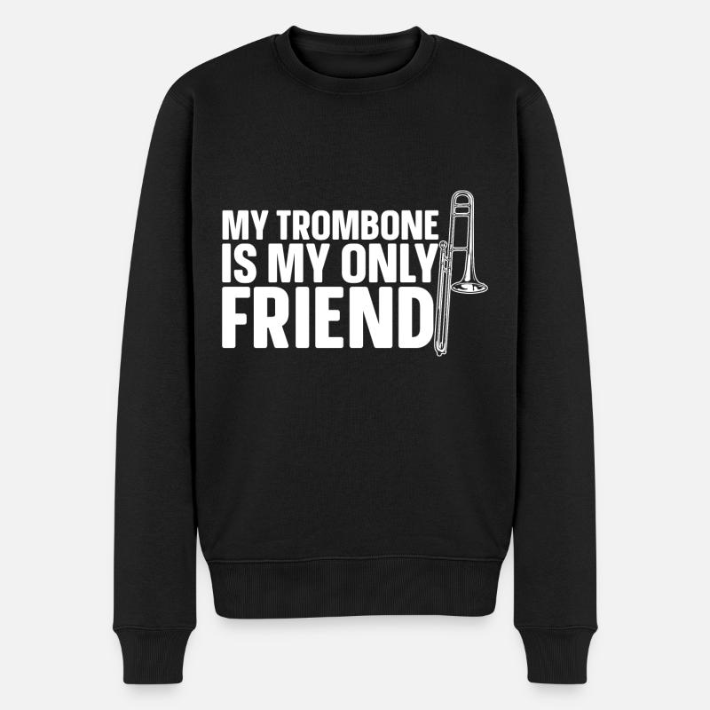 Posaune - Männer Premium Bio Pullover - Schwarz