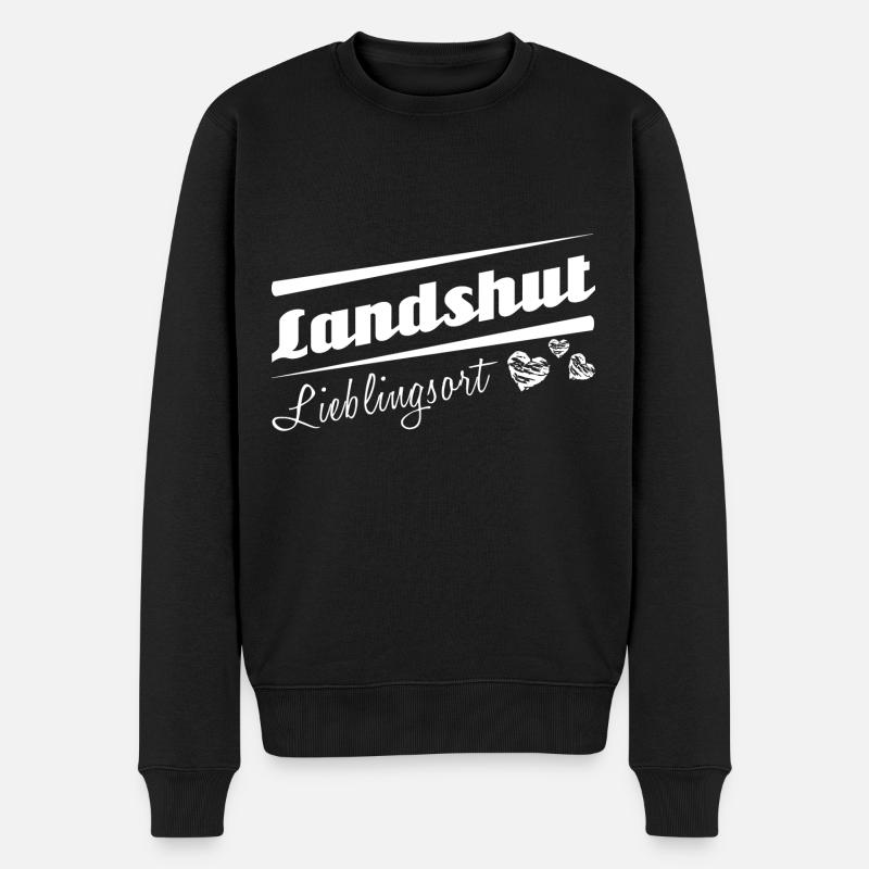 Landshut - Lieblingsort mit Stadtnamen - Männer Premium Bio Pullover - Schwarz
