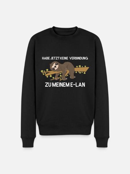 Sloth Faulenzer Süßes Faultier Geschenk - Männer Premium Bio Pullover - Schwarz