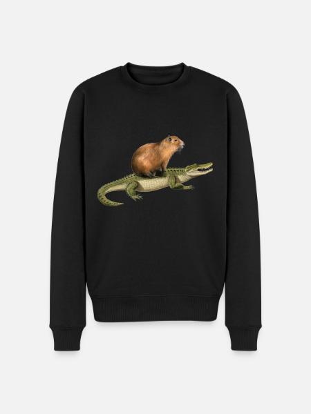 Capybara Alligator - Men's Premium Organic Jumper - black