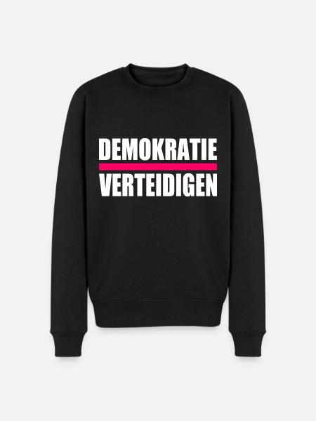 demokratie verteidigen - Männer Premium Bio Pullover - Schwarz