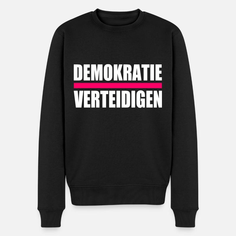 demokratie verteidigen - Männer Premium Bio Pullover - Schwarz