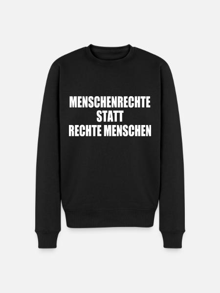 menschenrechte statt rechte menschen - Männer Premium Bio Pullover - Schwarz
