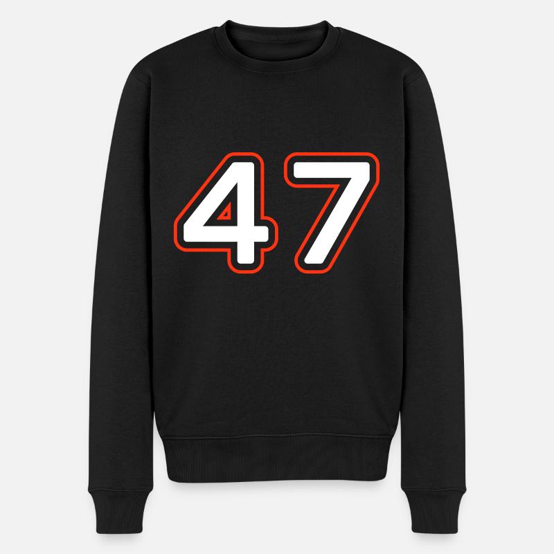 47 Zahl symbol - Männer Premium Bio Pullover - Schwarz