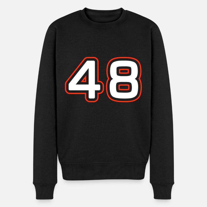 48 Zahl symbol - Männer Premium Bio Pullover - Schwarz