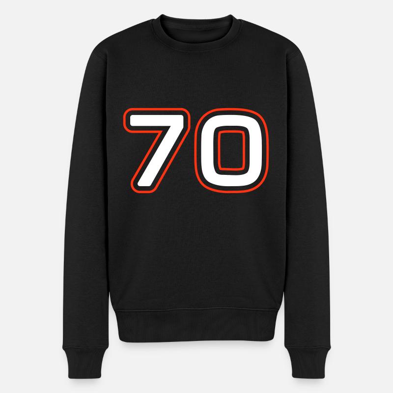 70 Zahl Symbol - Männer Premium Bio Pullover - Schwarz