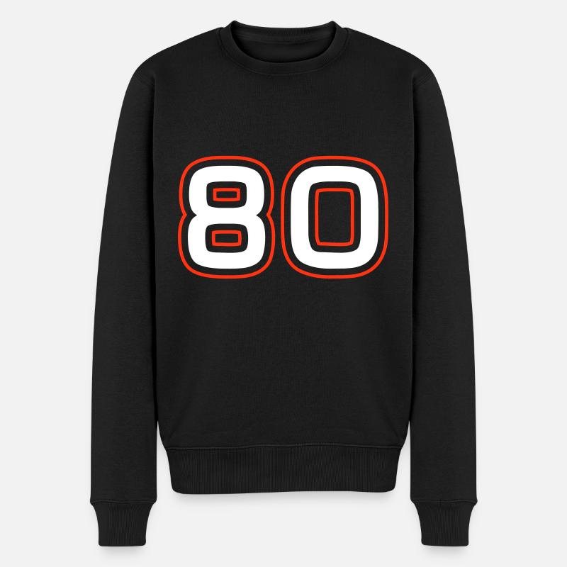 Symbole de nombre 80 - Pull Premium bio Homme - noir