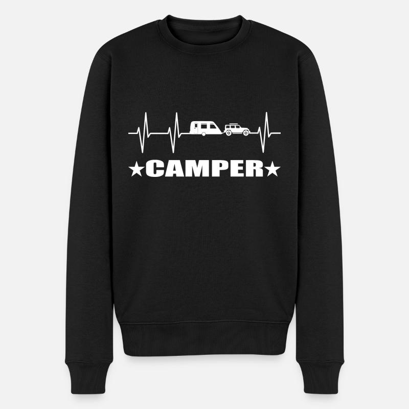 Camping - Männer Premium Bio Pullover - Schwarz
