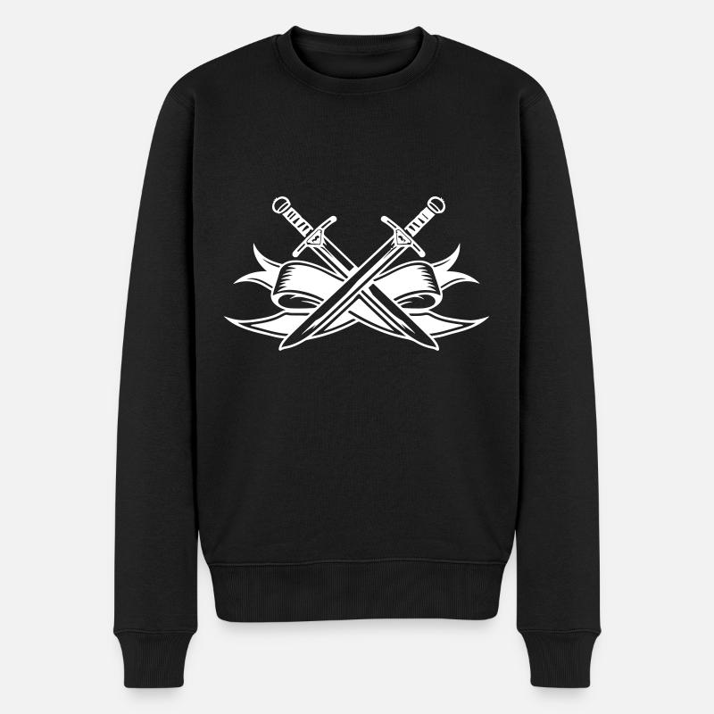 Schwert Symbol - Männer Premium Bio Pullover - Schwarz