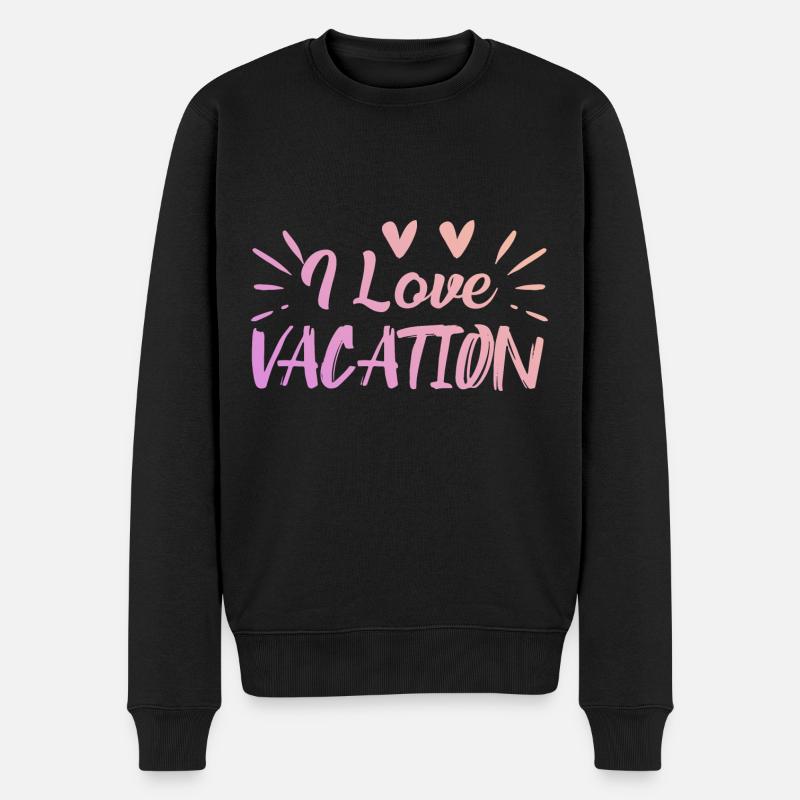 Ich liebe Urlaub - Männer Premium Bio Pullover - Schwarz