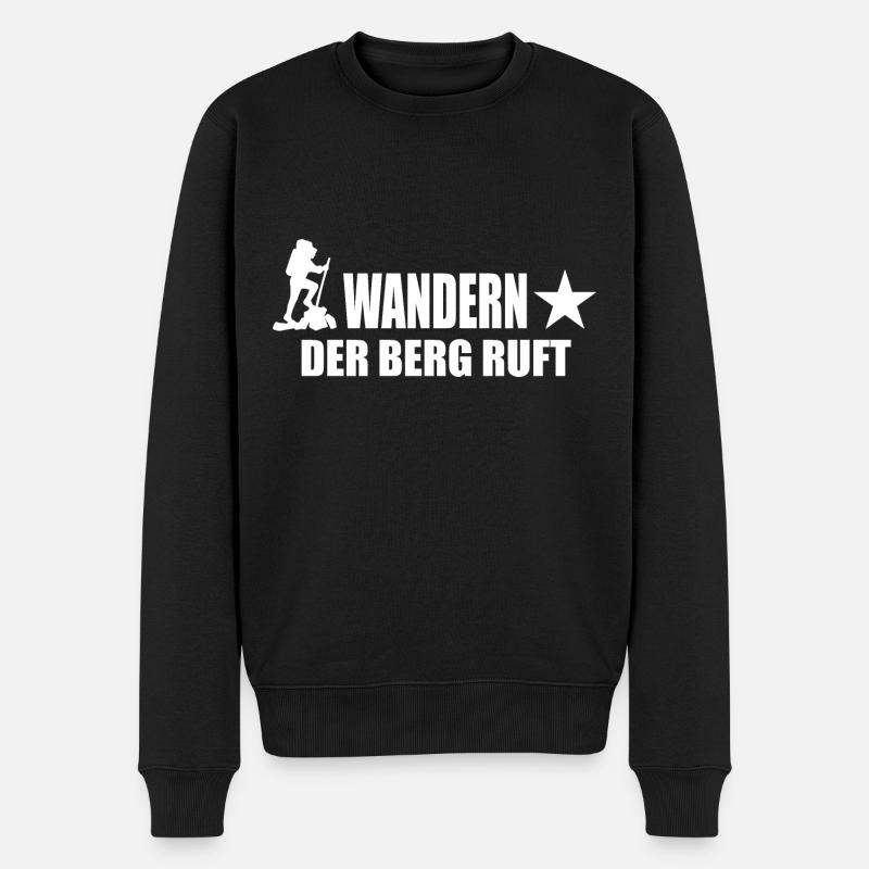 Wandern - Männer Premium Bio Pullover - Schwarz