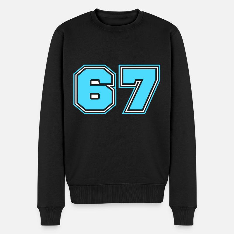 67 Zahl nummer - Männer Premium Bio Pullover - Schwarz