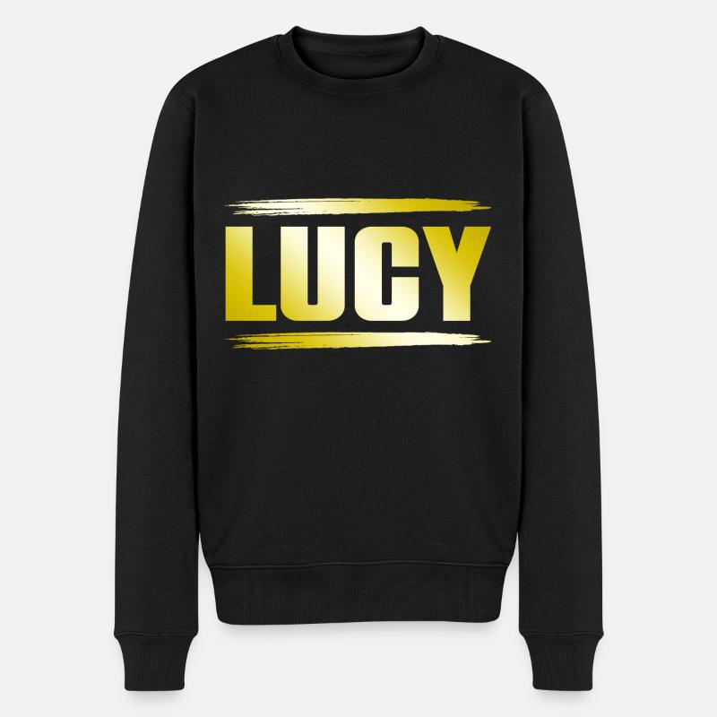 Lucy - Männer Premium Bio Pullover - Schwarz