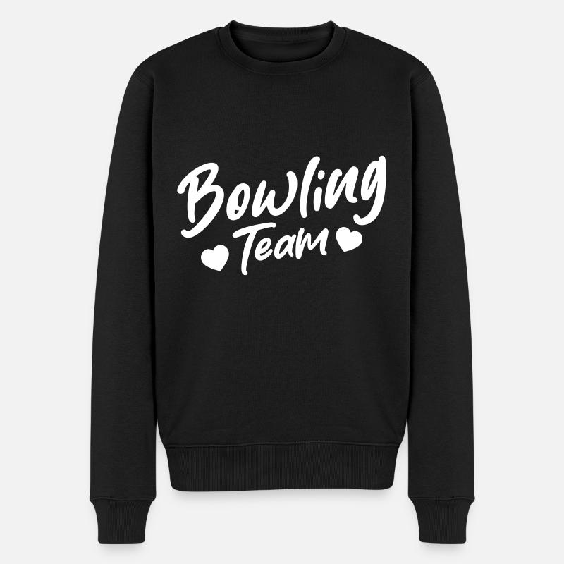 Bowling Team Herz Liebe - Männer Premium Bio Pullover - Schwarz