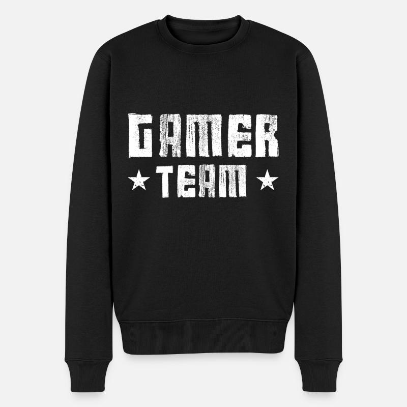 Gamer Team - Männer Premium Bio Pullover - Schwarz