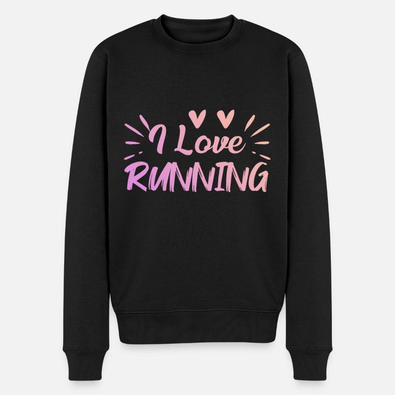 Ich liebe Rennen - Männer Premium Bio Pullover - Schwarz