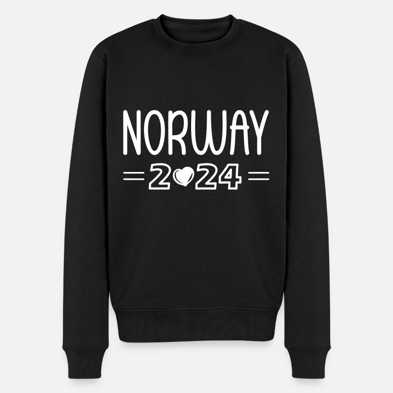 Norvège 2024 Coeur - Pull Premium bio Homme - noir