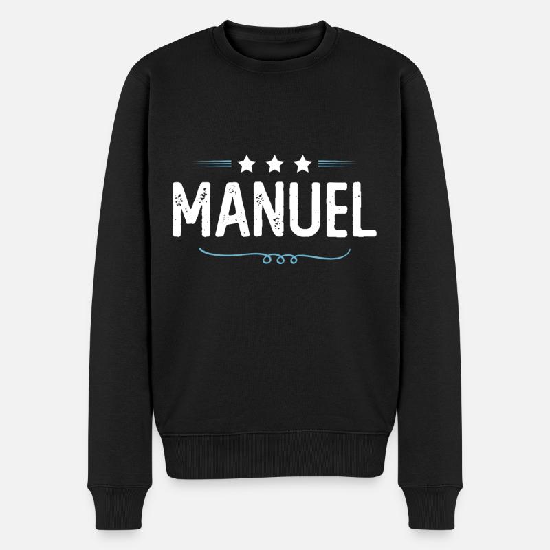 Manuel - Männer Premium Bio Pullover - Schwarz