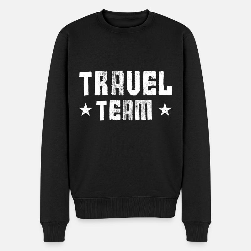 Travel Team - Männer Premium Bio Pullover - Schwarz
