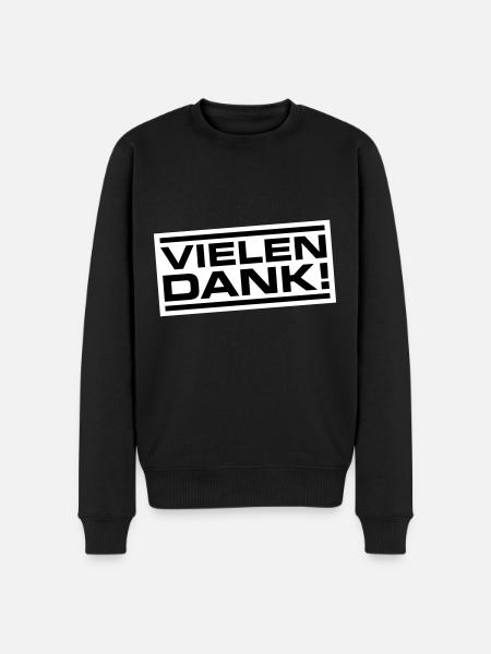 Vielen Dank Danke - Männer Premium Bio Pullover - Schwarz