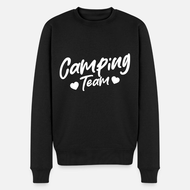 Camping Team Herz Liebe - Männer Premium Bio Pullover - Schwarz