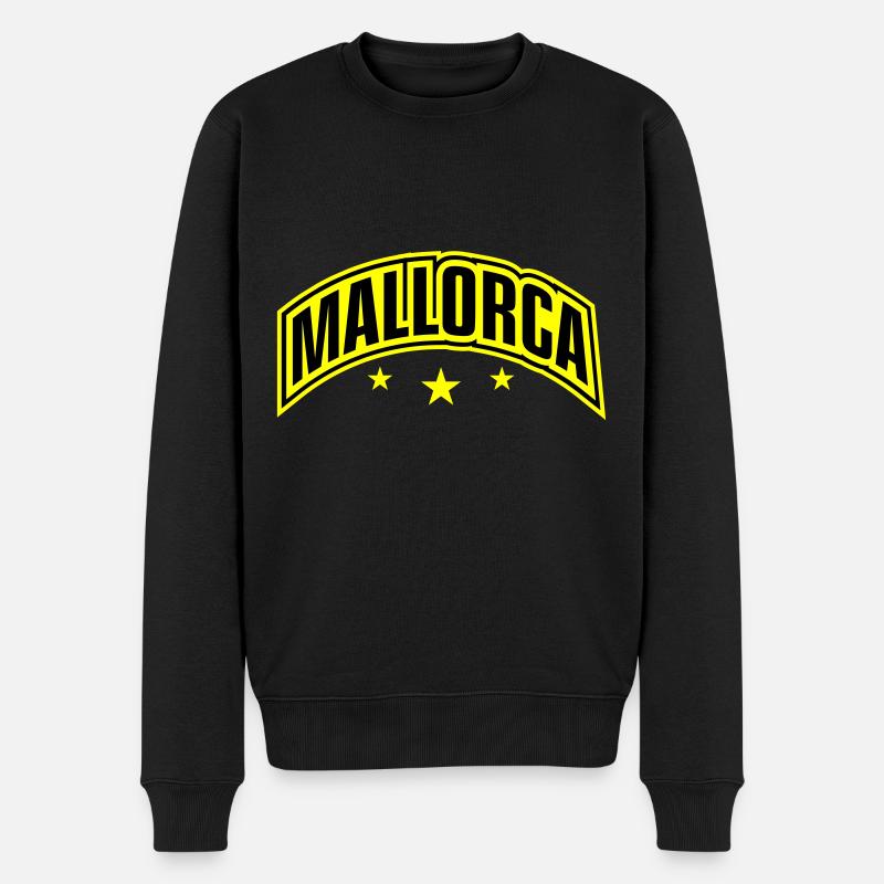 Mallorca Schrift - Männer Premium Bio Pullover - Schwarz