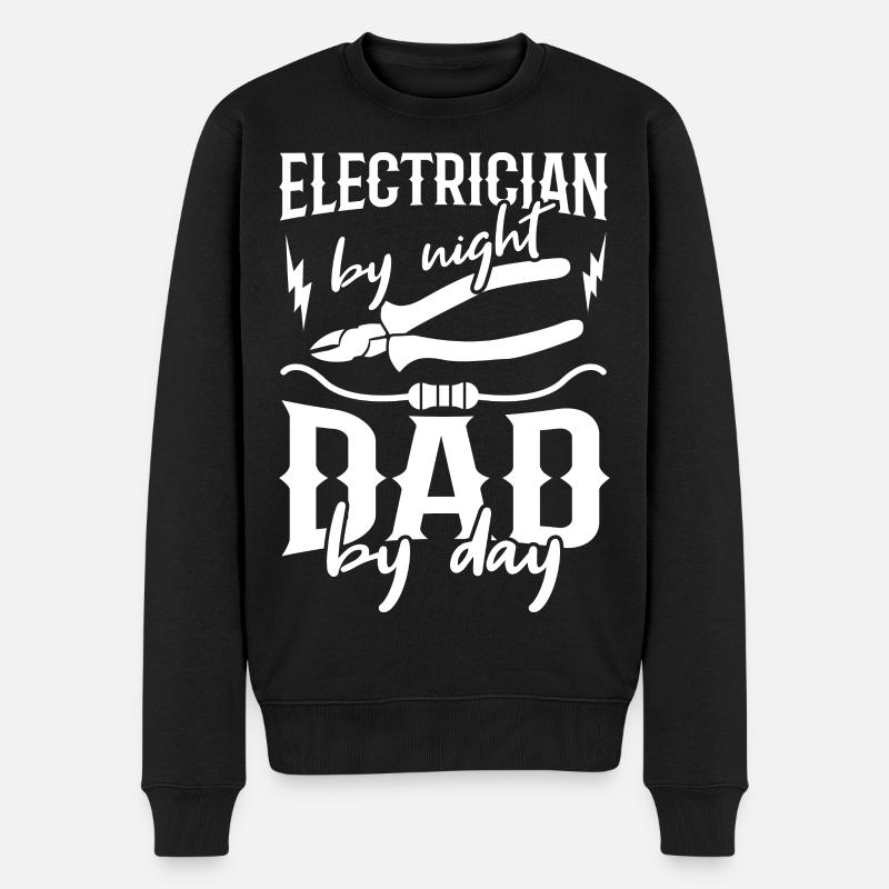 Elektriker Vater - Männer Premium Bio Pullover - Schwarz