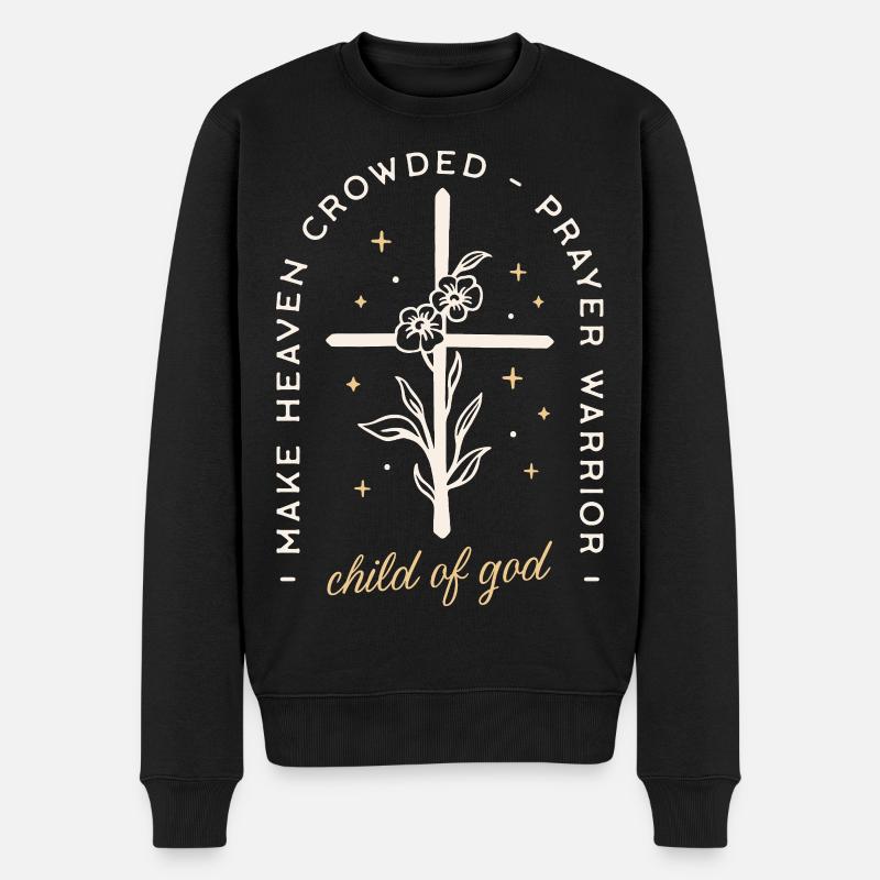 Christlicher Gott Gebet Krieger inspirierende Zitate - Männer Premium Bio Pullover - Schwarz