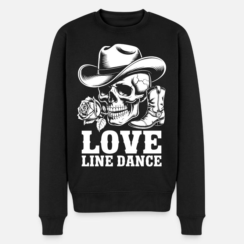 Danse en ligne Cowboy Squelette - Pull Premium bio Homme - noir