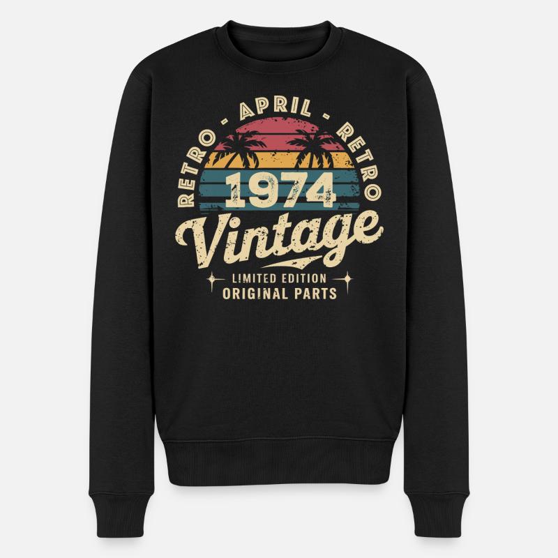 Avril 1974 - April 1974 - Pull Premium bio Homme - noir