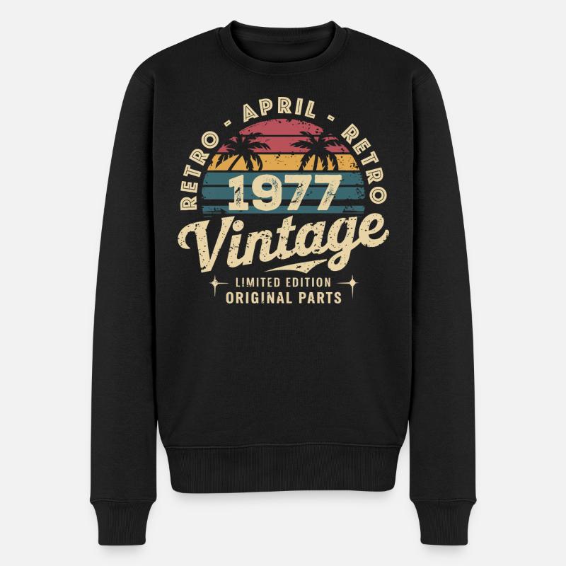 April 1977 - April 1977 - Männer Premium Bio Pullover - Schwarz