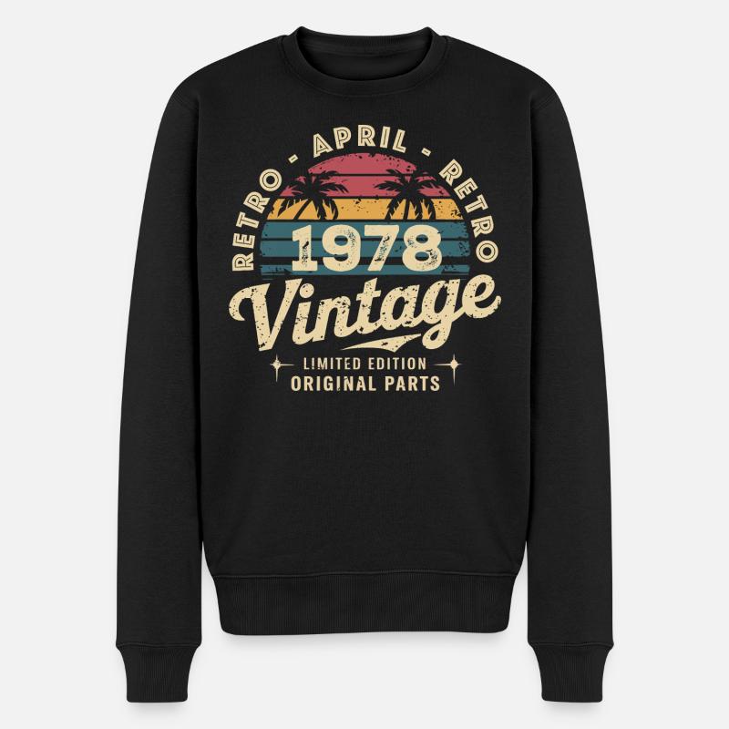 April 1978 - Männer Premium Bio Pullover - Schwarz