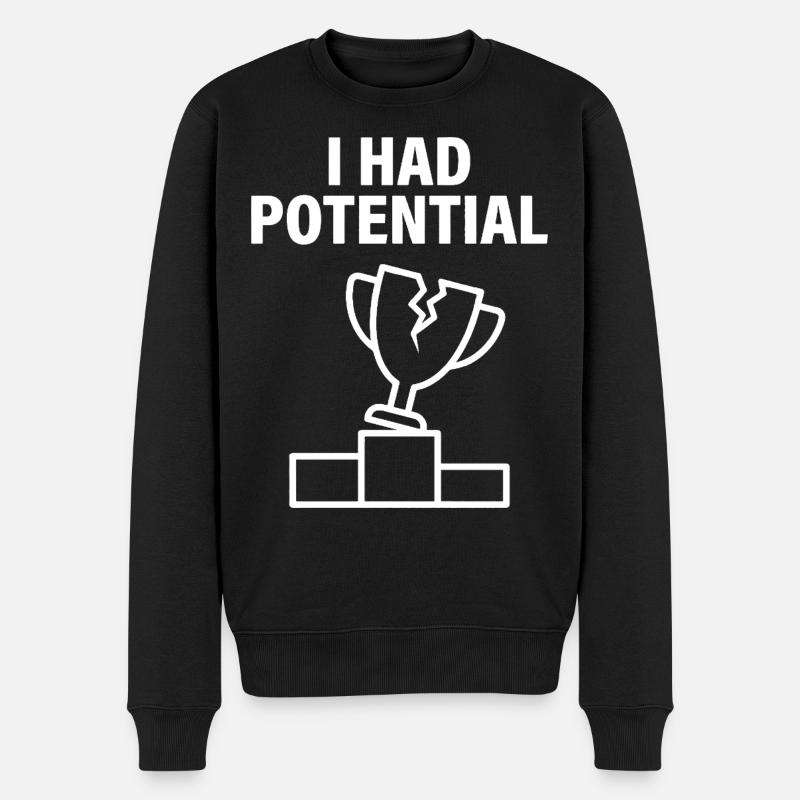 J'avais du Potentiel Humour Sarcastique - Pull Premium bio Homme - noir