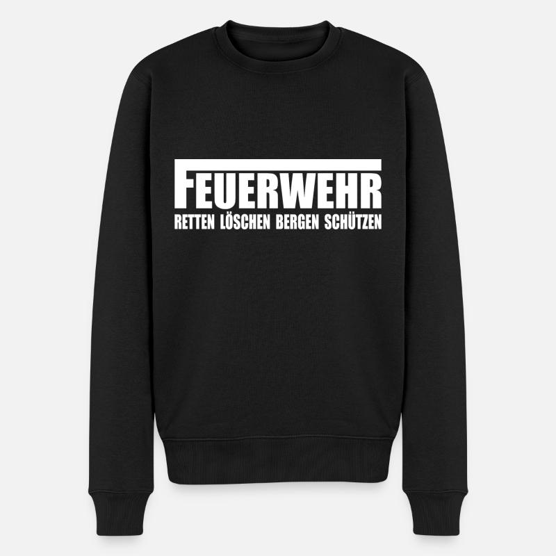 Feuerwehr - Männer Premium Bio Pullover - Schwarz
