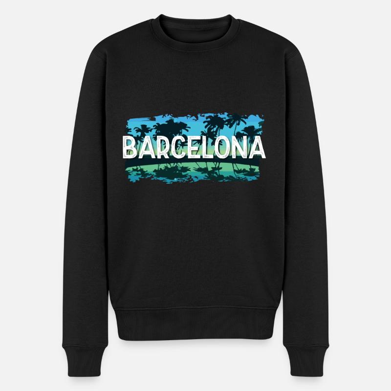 Barcelona - Männer Premium Bio Pullover - Schwarz