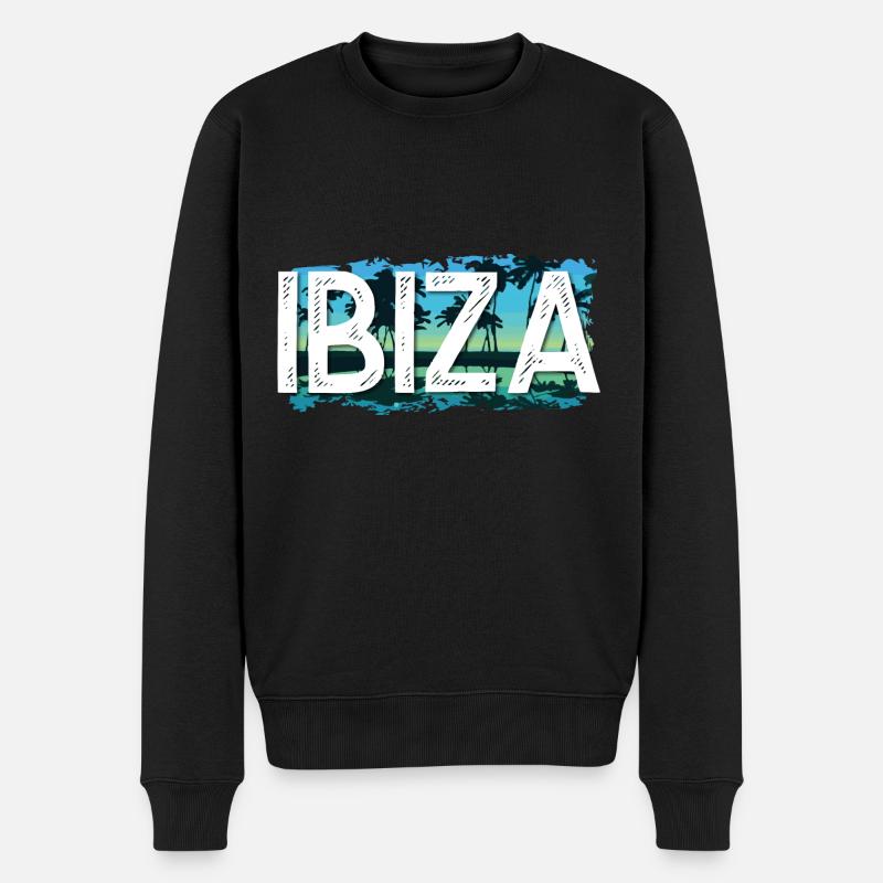 Ibiza - Männer Premium Bio Pullover - Schwarz